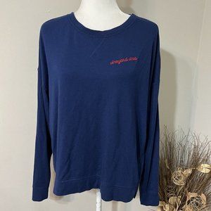 Vineyard Vines Women's Lightweight Dream Cloth Crew Neck Sweatshirt Navy Blue L